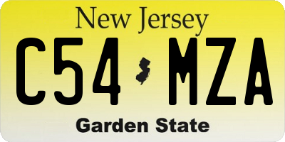 NJ license plate C54MZA