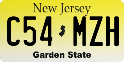 NJ license plate C54MZH