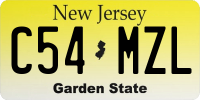 NJ license plate C54MZL