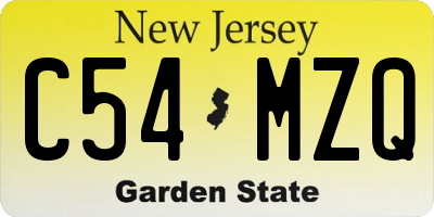 NJ license plate C54MZQ