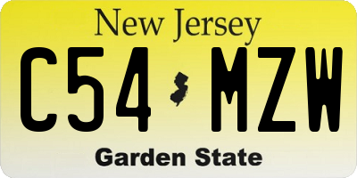 NJ license plate C54MZW
