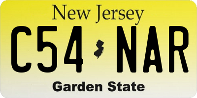 NJ license plate C54NAR