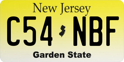 NJ license plate C54NBF