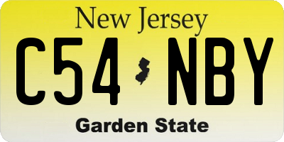 NJ license plate C54NBY