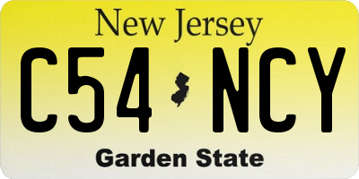 NJ license plate C54NCY