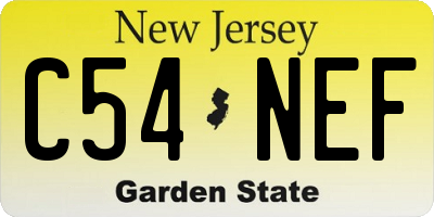 NJ license plate C54NEF