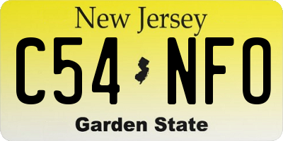 NJ license plate C54NFO