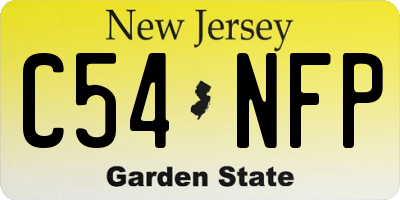 NJ license plate C54NFP