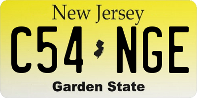 NJ license plate C54NGE
