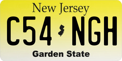 NJ license plate C54NGH