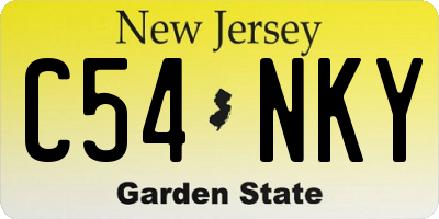 NJ license plate C54NKY