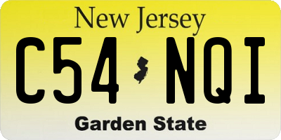 NJ license plate C54NQI