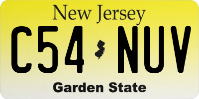 NJ license plate C54NUV
