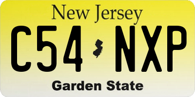 NJ license plate C54NXP