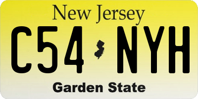 NJ license plate C54NYH