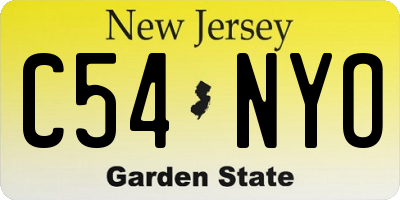 NJ license plate C54NYO