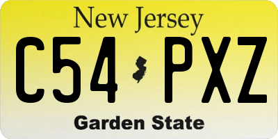 NJ license plate C54PXZ