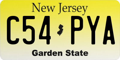 NJ license plate C54PYA