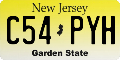 NJ license plate C54PYH