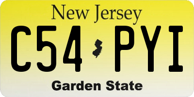 NJ license plate C54PYI