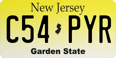 NJ license plate C54PYR