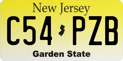 NJ license plate C54PZB