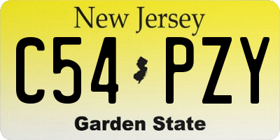 NJ license plate C54PZY