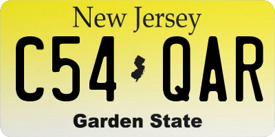 NJ license plate C54QAR