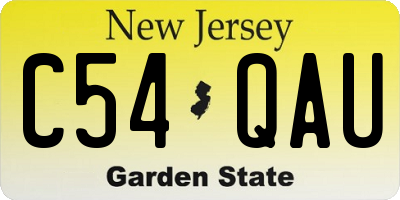 NJ license plate C54QAU
