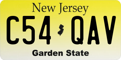 NJ license plate C54QAV