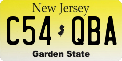 NJ license plate C54QBA