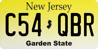 NJ license plate C54QBR