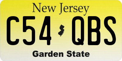 NJ license plate C54QBS