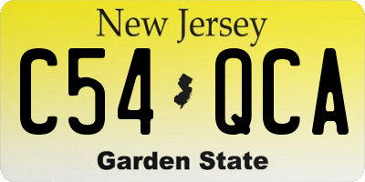 NJ license plate C54QCA