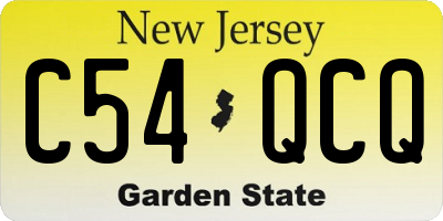 NJ license plate C54QCQ