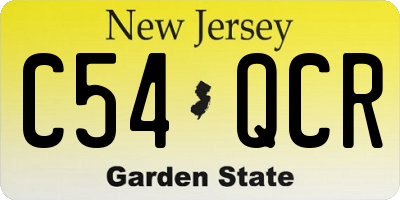 NJ license plate C54QCR