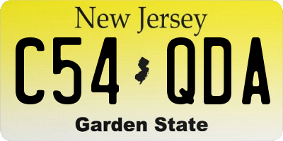 NJ license plate C54QDA