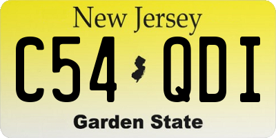 NJ license plate C54QDI