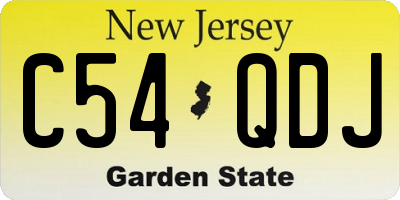 NJ license plate C54QDJ