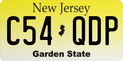 NJ license plate C54QDP