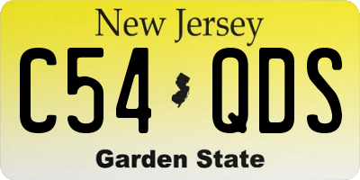 NJ license plate C54QDS