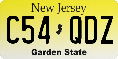 NJ license plate C54QDZ