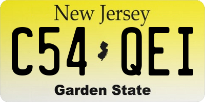 NJ license plate C54QEI