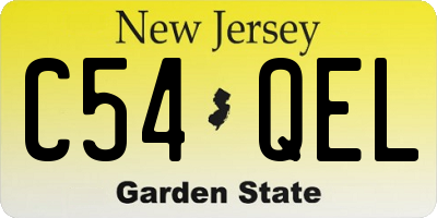 NJ license plate C54QEL