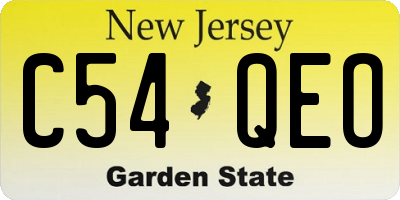 NJ license plate C54QEO