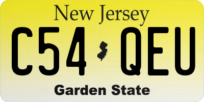 NJ license plate C54QEU