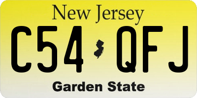 NJ license plate C54QFJ