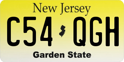 NJ license plate C54QGH