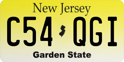 NJ license plate C54QGI