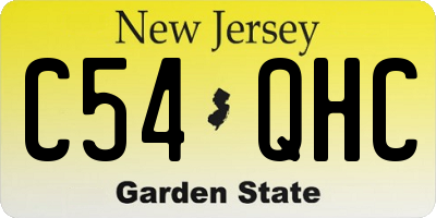 NJ license plate C54QHC